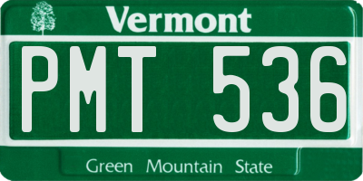 VT license plate PMT536