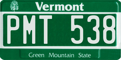 VT license plate PMT538