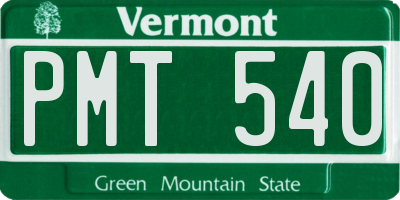 VT license plate PMT540