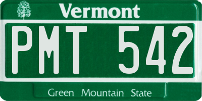 VT license plate PMT542