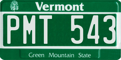 VT license plate PMT543