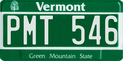 VT license plate PMT546