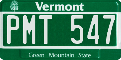 VT license plate PMT547