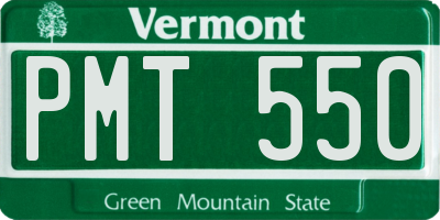 VT license plate PMT550