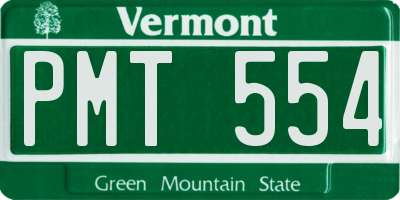 VT license plate PMT554