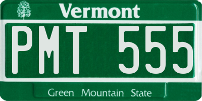 VT license plate PMT555