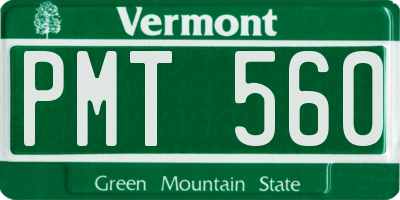 VT license plate PMT560