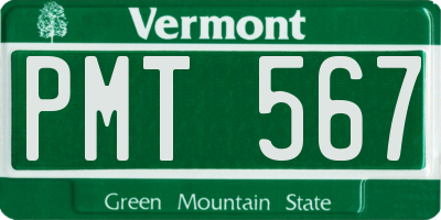 VT license plate PMT567