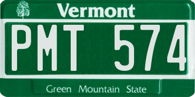 VT license plate PMT574