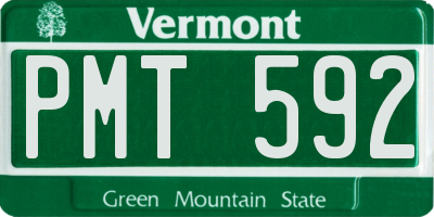 VT license plate PMT592