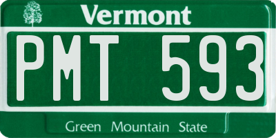 VT license plate PMT593