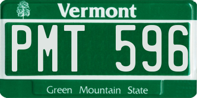 VT license plate PMT596