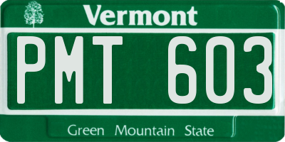 VT license plate PMT603