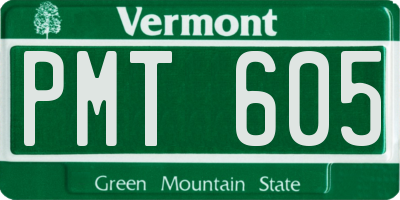 VT license plate PMT605