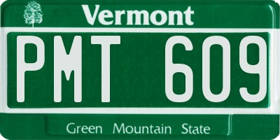VT license plate PMT609