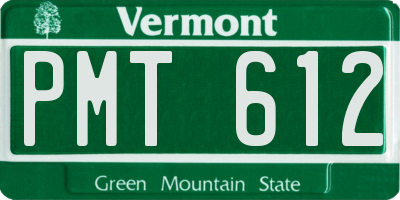 VT license plate PMT612
