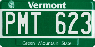 VT license plate PMT623