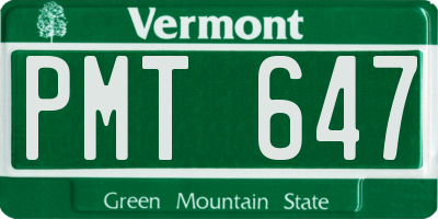 VT license plate PMT647
