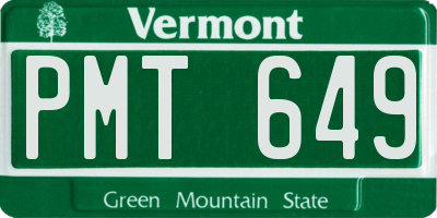 VT license plate PMT649