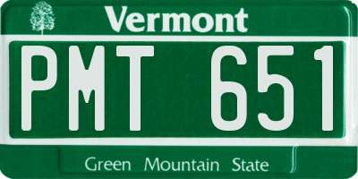 VT license plate PMT651