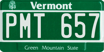 VT license plate PMT657