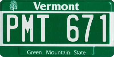 VT license plate PMT671