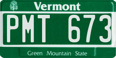 VT license plate PMT673