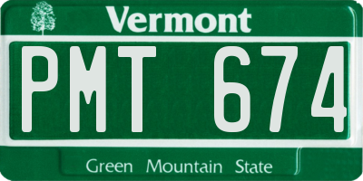 VT license plate PMT674