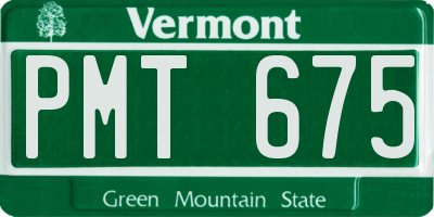 VT license plate PMT675