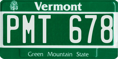 VT license plate PMT678