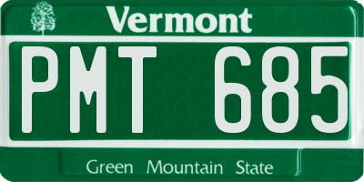 VT license plate PMT685