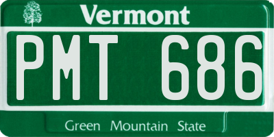 VT license plate PMT686