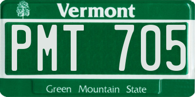 VT license plate PMT705