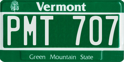 VT license plate PMT707