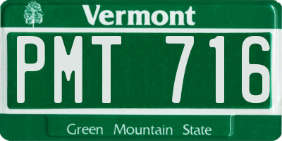VT license plate PMT716