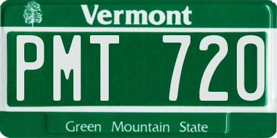 VT license plate PMT720