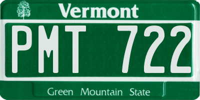 VT license plate PMT722