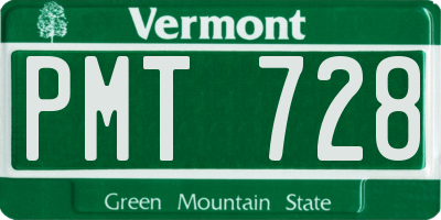 VT license plate PMT728