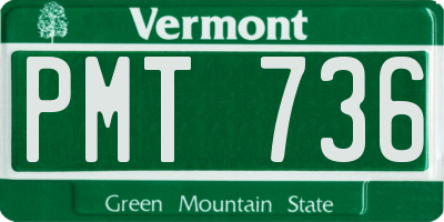 VT license plate PMT736