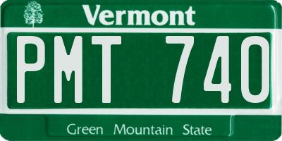 VT license plate PMT740