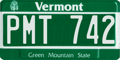 VT license plate PMT742