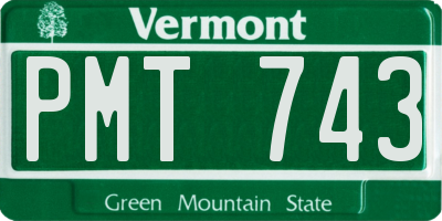 VT license plate PMT743