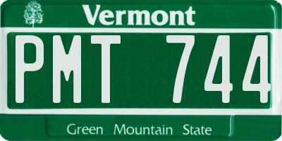 VT license plate PMT744