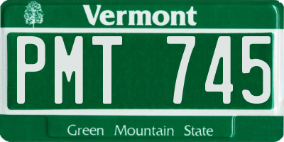 VT license plate PMT745