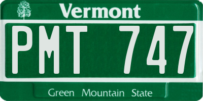 VT license plate PMT747