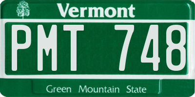 VT license plate PMT748