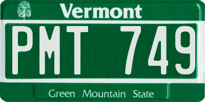 VT license plate PMT749