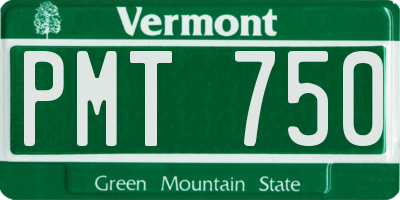 VT license plate PMT750