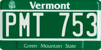 VT license plate PMT753