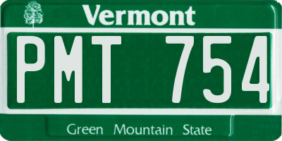 VT license plate PMT754